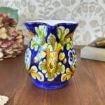 Caltagirone Hand Painted Ceramic Jug Sicily Floral Cannata Ornato