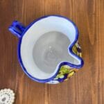 Caltagirone Hand Painted Ceramic Jug Sicily Floral Cannata Ornato