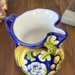 Caltagirone Hand Painted Ceramic Jug Sicily Floral Cannata Ornato-