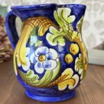 Caltagirone Hand Painted Ceramic Jug Sicily Floral Cannata Ornato-