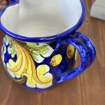 Caltagirone Hand Painted Ceramic Jug Sicily Floral Cannata Ornato-