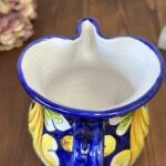 Caltagirone Hand Painted Ceramic Jug Sicily Floral Cannata Ornato-