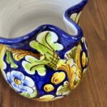 Caltagirone Hand Painted Ceramic Jug Sicily Floral Cannata Ornato-