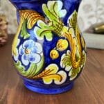 Caltagirone Hand Painted Ceramic Jug Sicily Floral Cannata Ornato