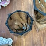 Vintage French Swirl Glass Vases Smokey Black 1970s Arcoroc Pair