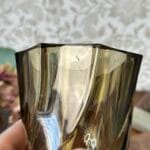 Vintage French Swirl Glass Vases Smokey Black 1970s Arcoroc Pair