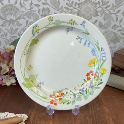 Poole Pottery Wild Garden Dinner Plate - Floral Bird Design - English Vintage