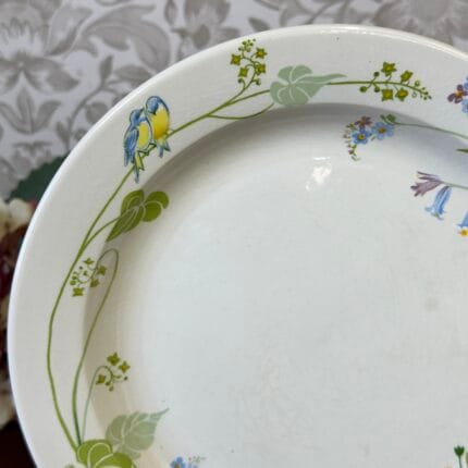 Poole Pottery Wild Garden Dinner Plate - Floral Bird Design - English Vintage