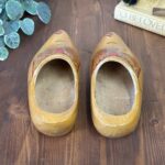 Vintage Dutch Wooden Shoes Houwer Girls UK 3 Handpainted Clogs Holland