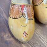 Vintage Dutch Wooden Shoes Houwer Girls UK 3 Handpainted Clogs Holland