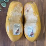 Vintage Dutch Wooden Shoes Houwer Girls UK 3 Handpainted Clogs Holland