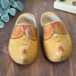 Vintage Dutch Wooden Shoes Houwer Girls UK 3 Handpainted Clogs Holland