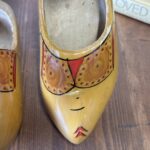 Vintage Dutch Wooden Shoes Houwer Girls UK 3 Handpainted Clogs Holland