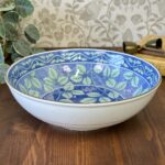 Vintage Arita Hasami Yaki Plate Blue Green Grape Leaf Design