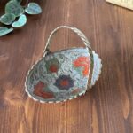 Vintage Indian Brass Enamel Floral Dish Ring Trinket Basket