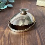 Vintage Indian Brass Enamel Floral Dish Ring Trinket Basket