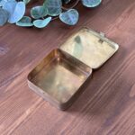 Vintage Brass Worm Bait Tin Antique Fishing Tackle Box c1900s