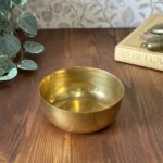 Vintage Small Brass Bowl Trinket Key Dish Plain Patina 4.5cm