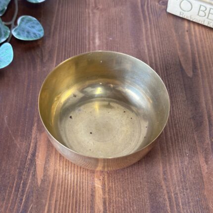 Vintage Small Brass Bowl Trinket Key Dish Plain Patina 4.5cm