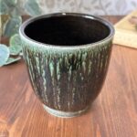 Vintage Poole Pottery Planter 652 Green Drip Glaze Mid Century Plant Pot 10.5cm