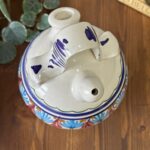 Vintage Spanish Botijo Jug Hand-Painted Floral Ceramic Water Pitcher Vase Decor 9"
