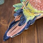 Vintage Italian Majolica Parrot Dish 7068 Macaw Plate Wall Art Bird Pottery