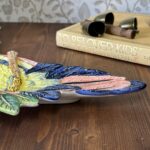 Vintage Italian Majolica Parrot Dish 7068 Macaw Plate Wall Art Bird Pottery