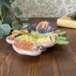 Vintage Italian Majolica Parrot Dish 7068 Macaw Plate Wall Art Bird Pottery