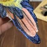 Vintage Italian Majolica Parrot Dish 7068 Macaw Plate Wall Art Bird Pottery