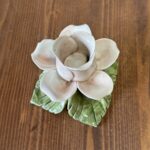 Vintage Capodimonte Pink Rose Candle Holder - Italian Ceramic Floral Shabby Chic