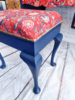 Vintage Queen Anne Dressing Table, Painted Bedroom Set, Vanity, Desk, Sideboard and Stool with Mirror, Statement, Maximalist