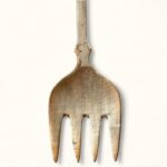 Vintage Brass Decorative Fork Wall Art, Rustic Kitchen Decor, Large Hanging Utensil