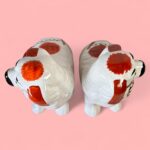 Vintage Hand Painted Spaniel Figures, Red & White Mantel Dogs