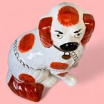 Vintage Hand Painted Spaniel Figures, Red & White Mantel Dogs