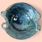 Vintage Michael Kennedy Ram Dish | Irish Studio Pottery | Sligo Art Bowl