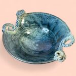 Vintage Michael Kennedy Ram Dish | Irish Studio Pottery | Sligo Art Bowl