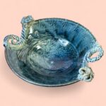 Vintage Michael Kennedy Ram Dish | Irish Studio Pottery | Sligo Art Bowl