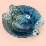 Vintage Michael Kennedy Ram Dish | Irish Studio Pottery | Sligo Art Bowl