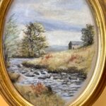 Vintage Pair Oval Paintings, H.J. Jacoby Original Yorkshire Dales Pastel Art