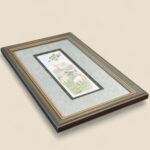 Vintage Julie Hockin 1987 Pig Print, Framed Animal Art, Olive Wood Frame