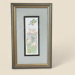 Vintage Julie Hockin 1987 Pig Print, Framed Animal Art, Olive Wood Frame