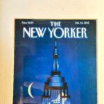 New Yorker Framed Print, Feb 2010 Empire State Building Cover, Cobalt Blue Frame Wall Art