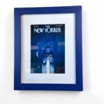 New Yorker Framed Print, Feb 2010 Empire State Building Cover, Cobalt Blue Frame Wall Art