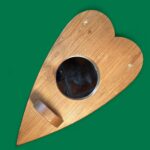 Rustic Pine Heart Wall Mirror with Shelf & Candle Holder - Vintage Wood Decor