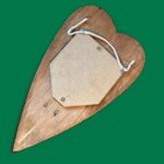 Rustic Pine Heart Wall Mirror with Shelf & Candle Holder - Vintage Wood Decor