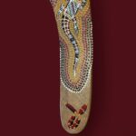 Vintage Aboriginal Boomerang, 16" Hand Painted Lizard, Birubi Art by Trisha Mason