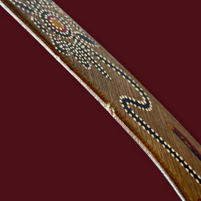 Vintage Aboriginal Boomerang, 16" Hand Painted Lizard, Birubi Art by Trisha Mason