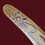 Vintage Aboriginal Boomerang, 16" Hand Painted Lizard, Birubi Art by Trisha Mason