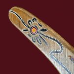 Vintage Aboriginal Boomerang, 16" Hand Painted Lizard, Birubi Art by Trisha Mason