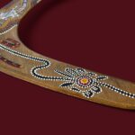 Vintage Aboriginal Boomerang, 16" Hand Painted Lizard, Birubi Art by Trisha Mason